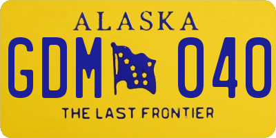 AK license plate GDM040
