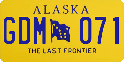 AK license plate GDM071
