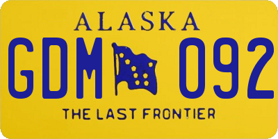 AK license plate GDM092