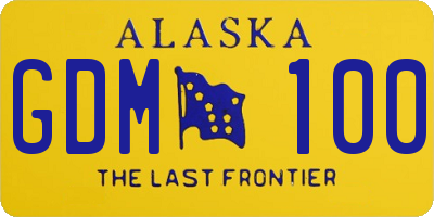 AK license plate GDM100