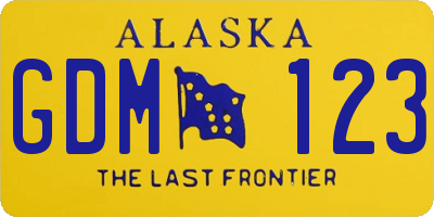 AK license plate GDM123