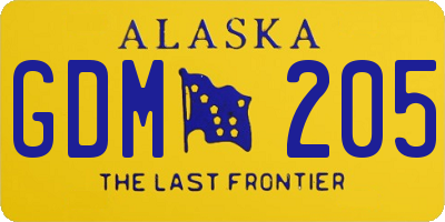 AK license plate GDM205