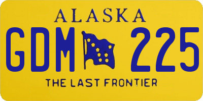 AK license plate GDM225