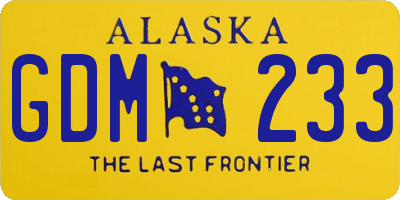 AK license plate GDM233
