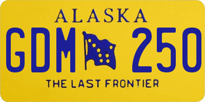 AK license plate GDM250