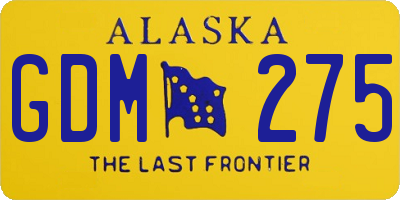 AK license plate GDM275