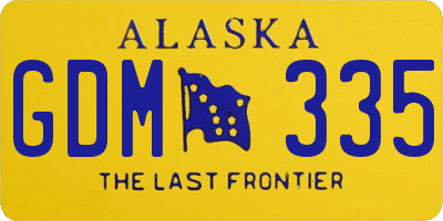 AK license plate GDM335