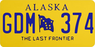 AK license plate GDM374