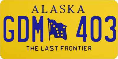 AK license plate GDM403