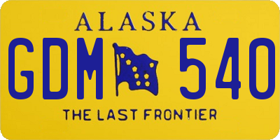 AK license plate GDM540