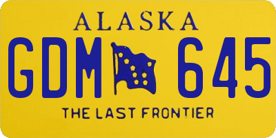 AK license plate GDM645
