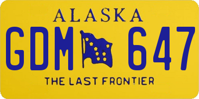 AK license plate GDM647