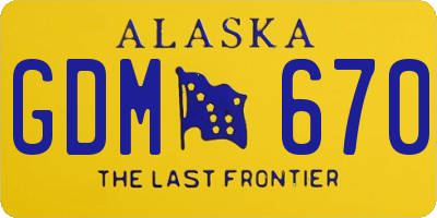 AK license plate GDM670