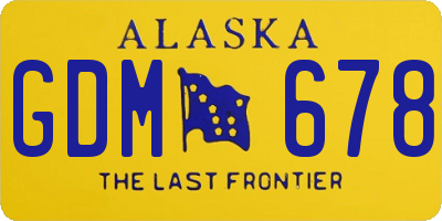 AK license plate GDM678