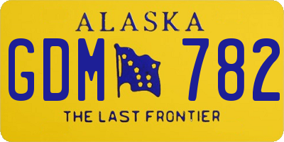 AK license plate GDM782