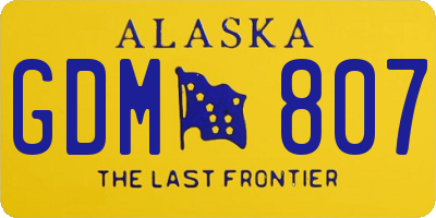 AK license plate GDM807