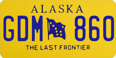 AK license plate GDM860
