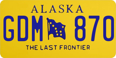 AK license plate GDM870