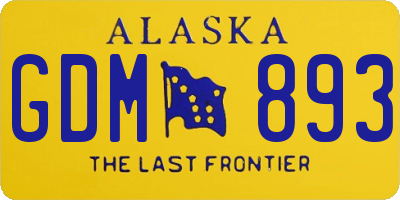 AK license plate GDM893