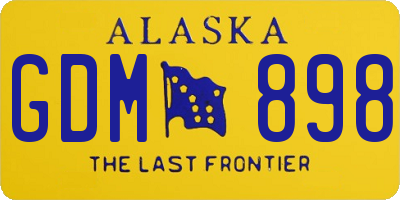 AK license plate GDM898