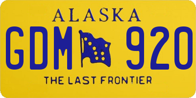 AK license plate GDM920