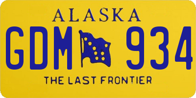 AK license plate GDM934