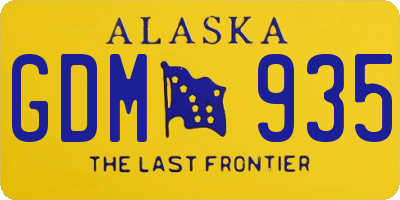 AK license plate GDM935
