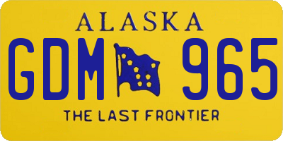 AK license plate GDM965