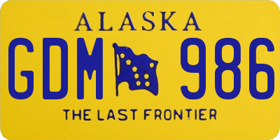 AK license plate GDM986