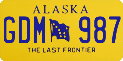 AK license plate GDM987