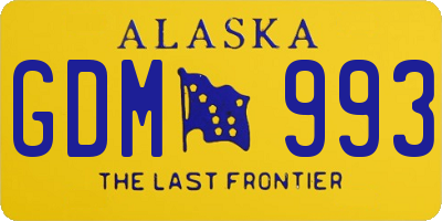 AK license plate GDM993