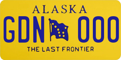 AK license plate GDN000