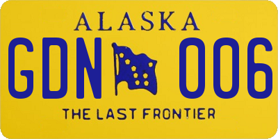 AK license plate GDN006