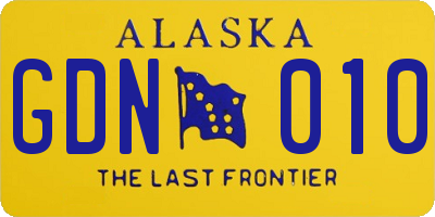 AK license plate GDN010
