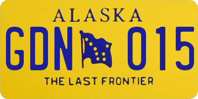 AK license plate GDN015