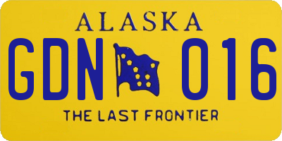 AK license plate GDN016