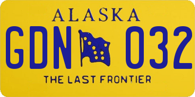 AK license plate GDN032