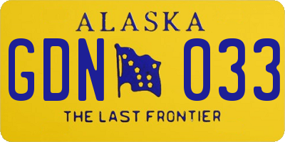 AK license plate GDN033