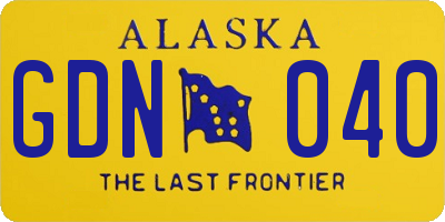 AK license plate GDN040