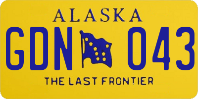 AK license plate GDN043