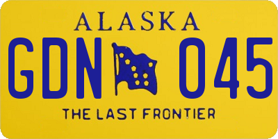 AK license plate GDN045