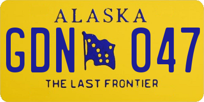 AK license plate GDN047