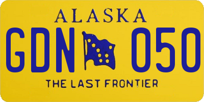 AK license plate GDN050