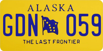 AK license plate GDN059
