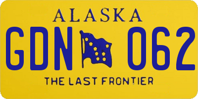 AK license plate GDN062
