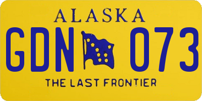 AK license plate GDN073