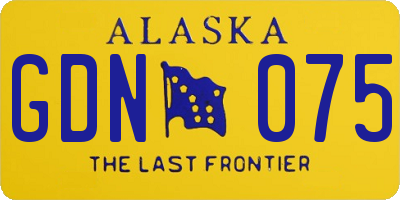 AK license plate GDN075