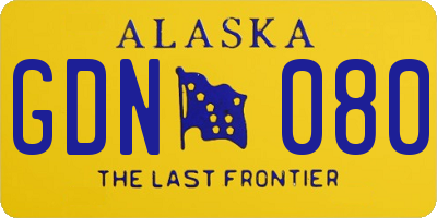 AK license plate GDN080