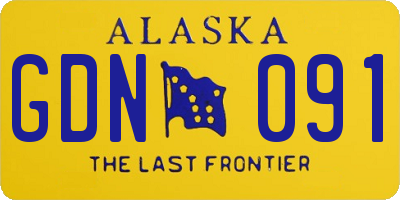 AK license plate GDN091