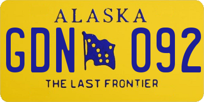 AK license plate GDN092